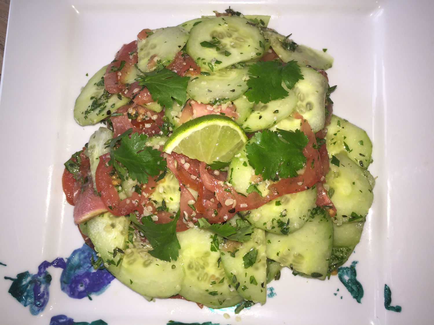 Cucumber, Heirloom Tomato & Cilantro Salad