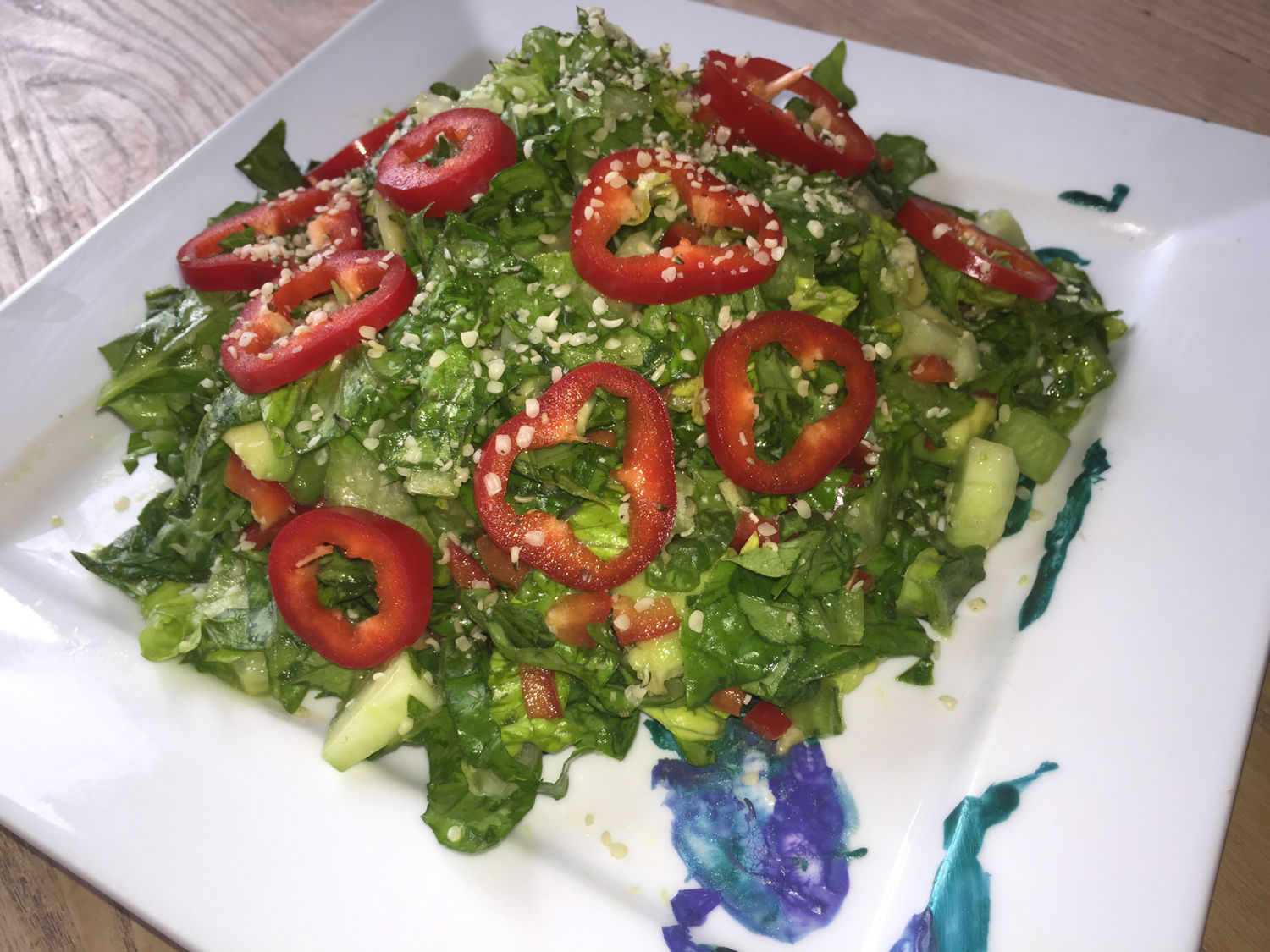 Romaine, Basil & Hemp Seed Salad